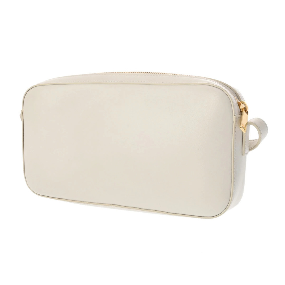 Celine White Cuile Leather Shoulder Bag Triomphe White